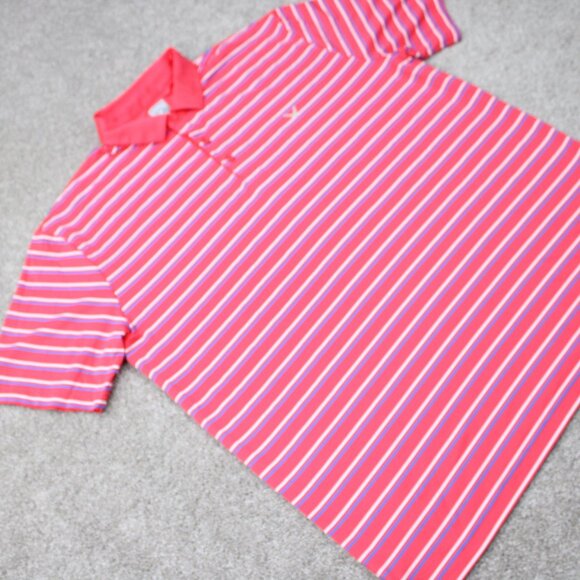 Callaway Opti-Dri Polo Shirt Men XL Pink/Blue Golf Stretch Short Sleeve Pullover - Picture 6 of 12